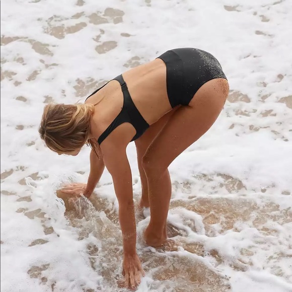 AERIE Black High Waist Bikini Bottom - Picture 3 of 12